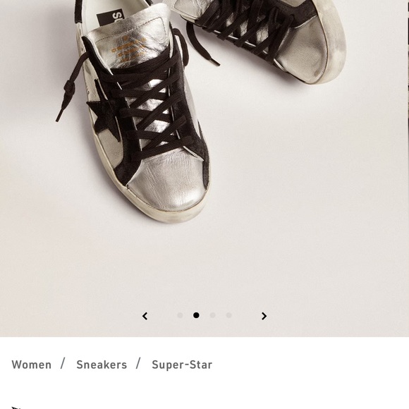 Golden Goose Silver and Black Distressed Sneakers - Picture 4 of 15